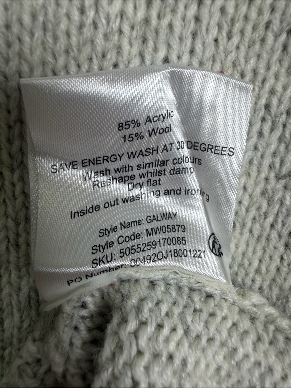 Emerald Isle Galway Mens 2XL Wool Blend Fisherman Sweater Gray Irish Grandpacore - Picture 8 of 12